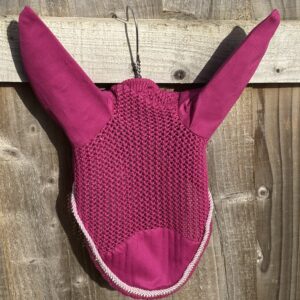 Pink Ear Bonnet Silver Crystals