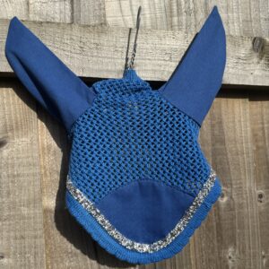 Blue Ear Bonnet Silver Banded Crystals